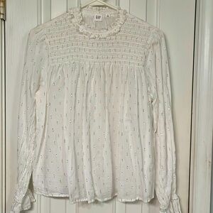 White cotton top. Long sleeve NEW